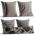 Decorative Gray and Black Pillows with Geometric Patterns for Home Decor