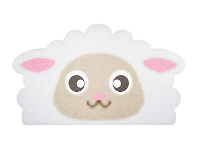 Cute Sheep Shaped Rug with White Fleece and Pink Ears Adorable Design 3d model