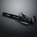 Modern Tactical Weapon With Black Metal Barrel Grip And Mechanical Structure 3d model