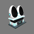 Modern VR Chair With Egg Shaped Seats And Illuminated Base 3d model