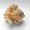 Golden Industrial Mechanical Equipment With Gear Structure And Metal Shaft Components