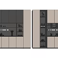 Modern Wine Cabinet Interior Design With Storage Shelves And Display Bottles