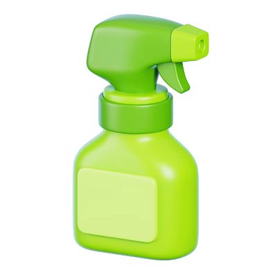 Green Plastic Condiment Spray Bottle With Nozzle And Label Area For Kitchen Use 3d model