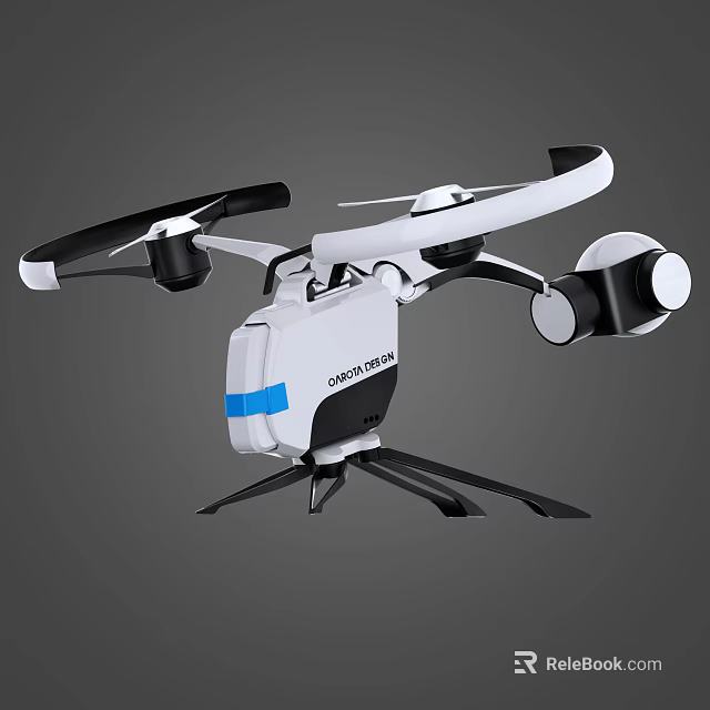 Smart Drone High Tech Sport Model With Rotors Landing Gear And Modern Structure 3d model 