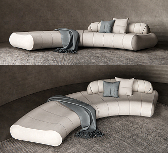 Quiet many people sofa leisure sofa blanket 3d model