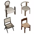 Various Design Dining Chairs With Wooden Frames And Different Seat Materials