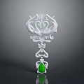 Household Decorative Ornament With White Symmetric Design And Green Bottom Pendant