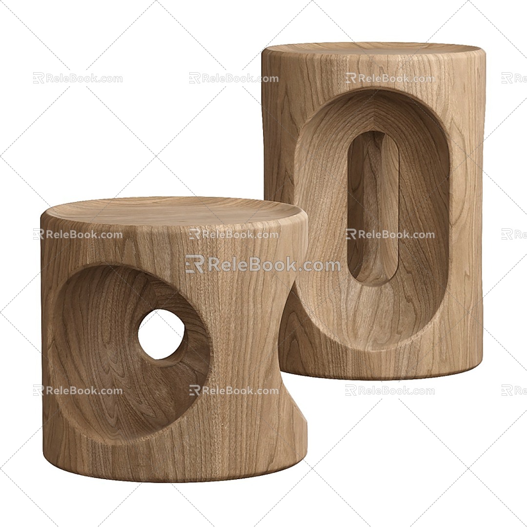 Modern Stool Wooden Stool Wooden Stool 3d model