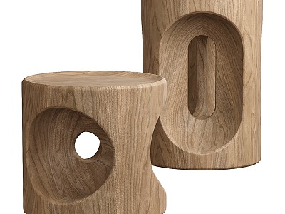 Modern Stool Wooden Stool Wooden Stool 3d model