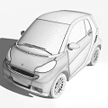 Green Two Seater Compact Car With Modern Design For City Commuting And White Roof