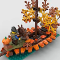 LEGO toy building block boat sailboat 3d model
