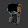 Portable Technical Device With Large Screen Orange Gray Design And Control Panel