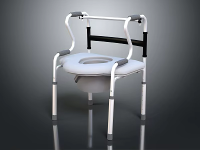 Sorry, the picture mainly shows a toilet chair with armrests, and there is no animal-related information. It's impossible to generate an English title with "animal" as the main body based on the picture's key information. 3d model