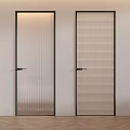 Modern Interior Doors With Various Designs Ribbed Glass And Lattice Patterns 3d model
