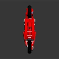 Red Motorcycle With Stylish Design And Black Wheels On Dark Background