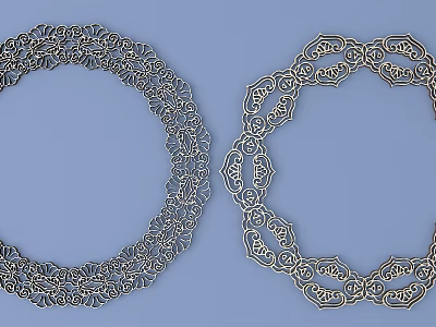 Metallic Circular Carvings With Intricate Decorative Patterns And Artistic Designs 3d model