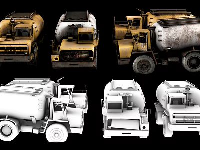 Vintage and Modern Functional Trucks in Multiple Angles Showcasing Diverse Industrial Designs 3d model