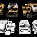 Vintage and Modern Functional Trucks in Multiple Angles Showcasing Diverse Industrial Designs