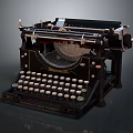 Vintage Mechanical Typewriter With Classic Black Design And Retro Keys