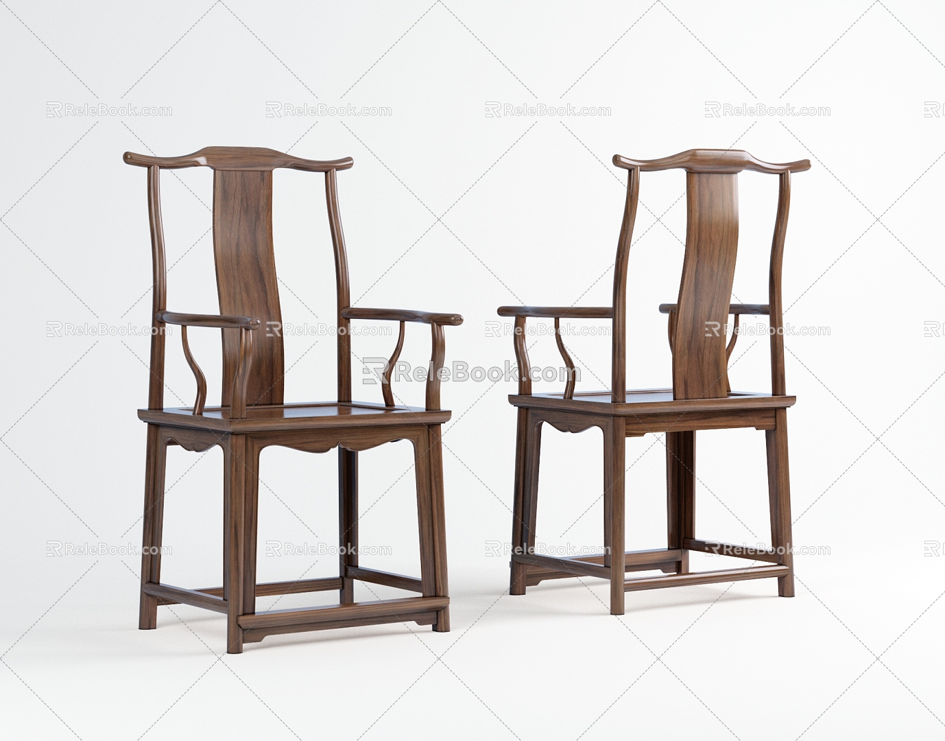 Chinese Official Hat Chair Tea Chair Dining Chair Master Chair Ming Style Furniture 3d model