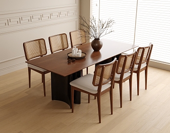 Modern Dining Table and Chair Combination Dining Chair Single Chair Dining Table 3d model