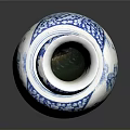 Blue And White Porcelain Vase With Traditional Landscape Sculpture Carving