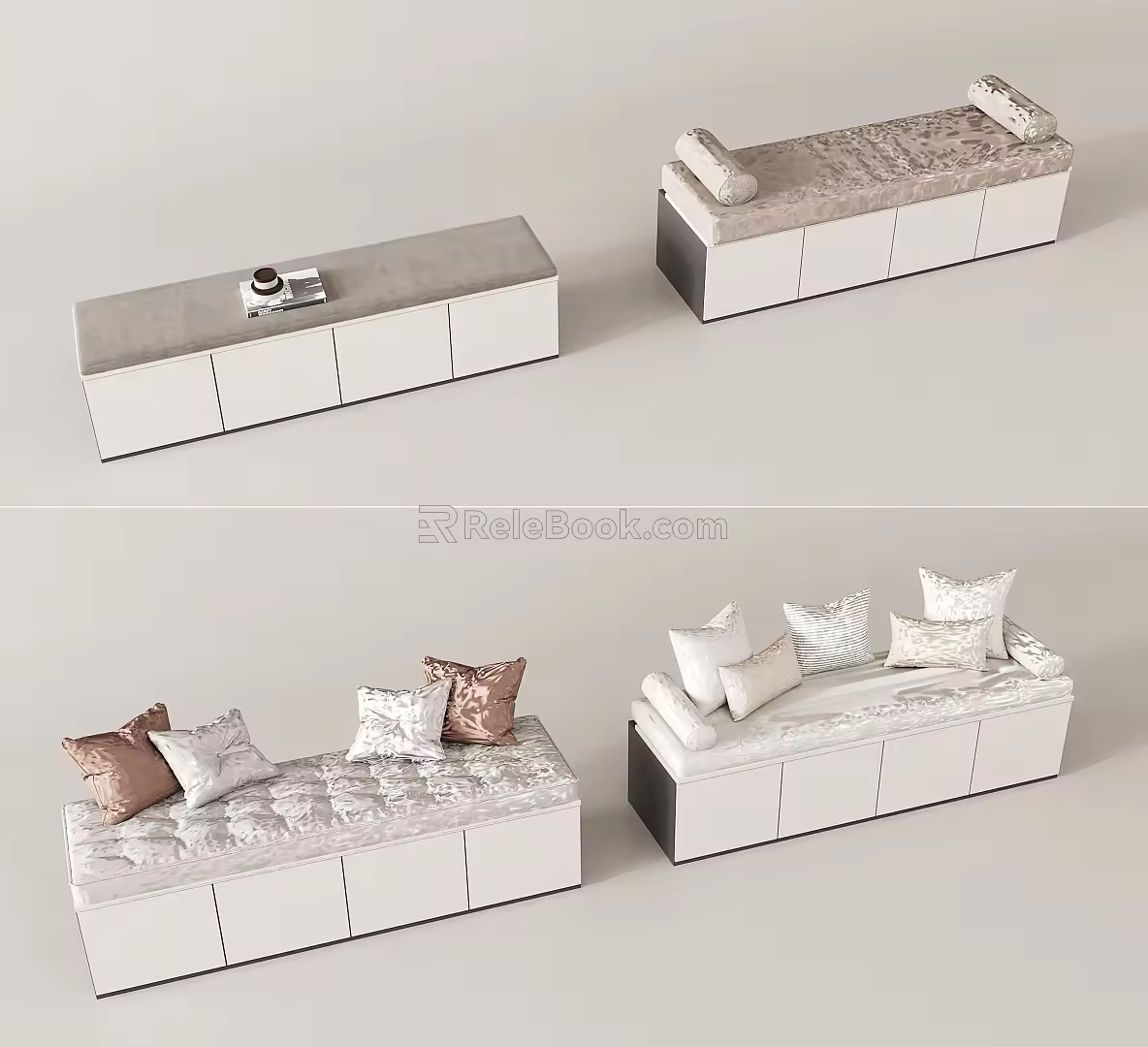 Bay window cushion 3d model