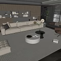 Modern Sofa Coffee Table Set In Contemporary Living Room With Area Rug And Armchair