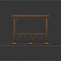 Wooden Pergola Outdoor Structure With Roof Beams Supporting Columns And Wooden Floor