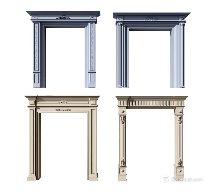 Decorative Door Arches With Various Designs And Different Color Finishes 3d model