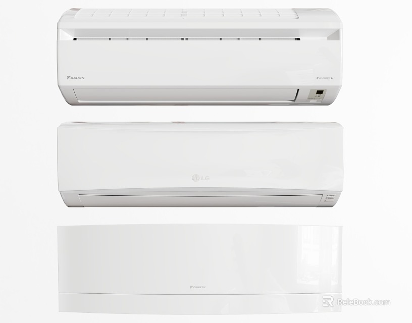 White Wall Mounted Air Conditioner Units For Modern Indoor Home Cooling Use 3d model 