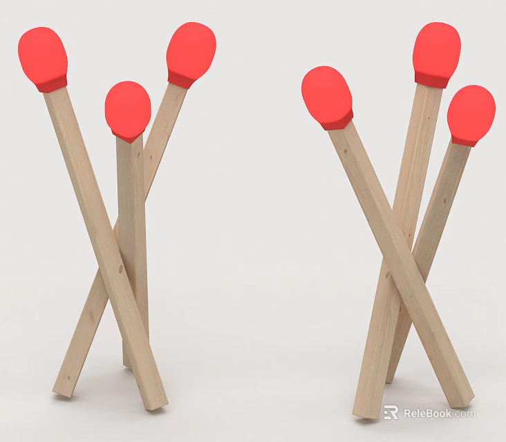 Unique Shaped Wooden Table Lamps With Red Shades For Modern Home Decor 3d model 
