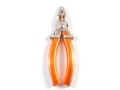 Industrial Pliers With Orange Handle For Heavy Duty Industrial Applications 3d model