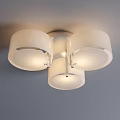 Modern Ceiling Lights With White Shades And Crystal Accents For Home Decoration