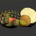 Fresh Assorted Fruits Display With Pineapple Apple Grapefruit Lemon And Avocado