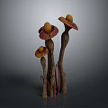 Three Creative Mushroom Shaped Food with Orange Round Tops Brown Stems and Red Lines