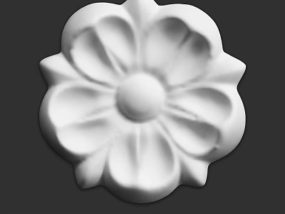 White Carved Flower Shaped Decorative Component As Architectural Design Element 3d model