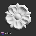White Carved Flower Shaped Decorative Component As Architectural Design Element