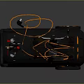 RECOR Industrial Air Compressor Black And Orange Design With Mobile Wheels For Workshop Use