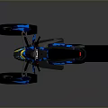 Blue Camo Snowmobile Design With Black Tracks LED Lights And Sleek Body