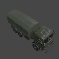 Green Military Style Utility Truck With Canvas Cover And Large Off Road Tires