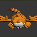 3D Designed Orange Garfield Doll With Cheerful Expression And Outstretched Arms