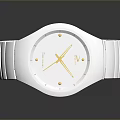 Elegant White Watch With White Strap Gold Accents And Clasp Design