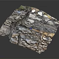 Natural Wood Stone with Layered Structure Varied Textures Colors Rough Surface and Green Moss Accents