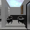 Elegant Bright Modern Beauty Hair Salon Interior Design With Complete Set Of Professional Hairdressing Facilities