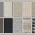 Various Textured Fabric Swatches Display Different Colors And Patterns 3d model