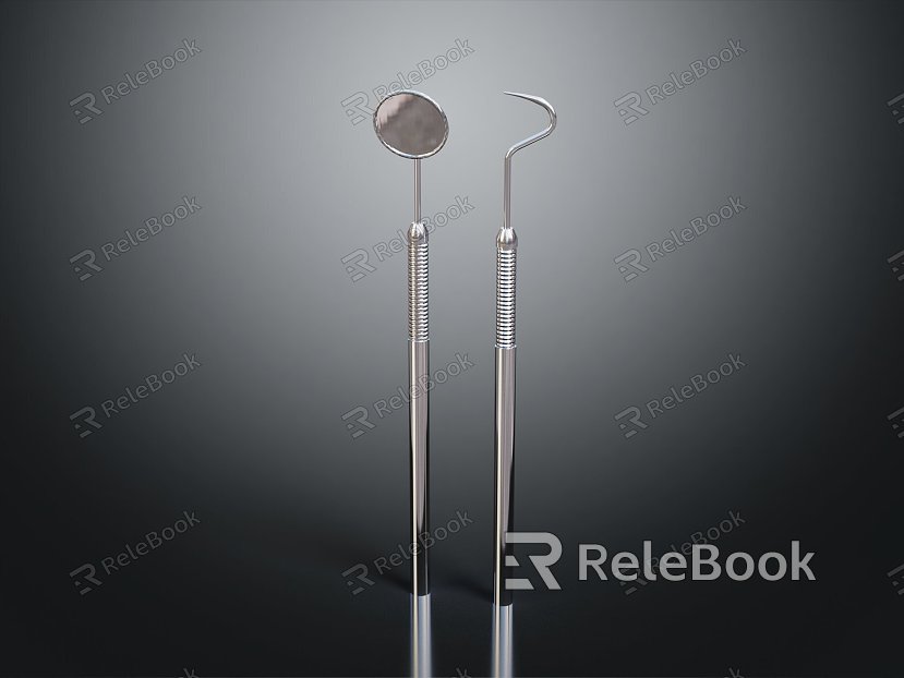 Modern Fillings Dental Repair Instruments Dental Hook Dental Mirror model