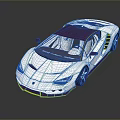 Sleek White Sports Car With Aerodynamic Design Yellow Accents And Purple Alloy Wheels