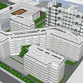 Modern Multi Storey Office Complex With Landscaped Gardens And Surrounding Greenery Contemporary Architectural Design