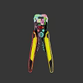 Professional Black And Yellow Wire Stripper Tool With Ergonomic Grip And Sharp Blades 3d model